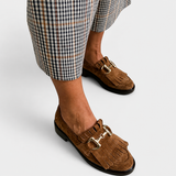 Fleur | Bruine loafers met ronde neus