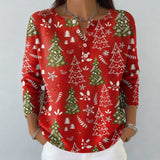 Iris - Festive Button-Detail Christmas Sweater