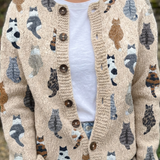 Charlotte™ | Cozy Cat Print Cardigan