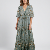 CHRISTINE | FLORAL V-NECK MAXI DRESS