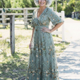 CHRISTINE | FLORAL V-NECK MAXI DRESS