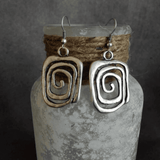 Retro Twisted Silver Earrings