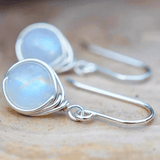 Elegant Silver Moonstone Dangle Earrings