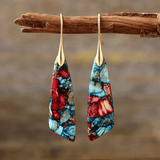 Retro Silver and Gold Colorful Gemstone Earrings