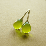 Retro Olive Green Crystal Drop Earrings