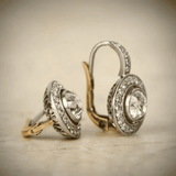 Retro Gold and Silver Crystal Earrings