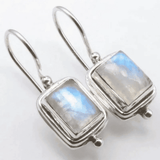 Radiant Square Moonstone Earrings