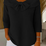 Tivella | Jumper with Bow and Round Neckline