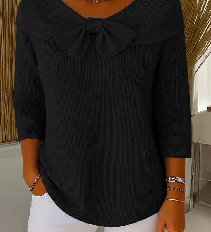 Tivella | Jumper with Bow and Round Neckline