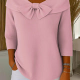 Tivella | Jumper with Bow and Round Neckline