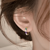 Elegant Gold Enamel Earrings
