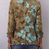 Sundara | Boho Gradient Vintage Floral Ruffle Jacket