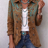 Goldenridge | Paisley Print Ruffle Jacket