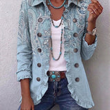 Estrella | Vintage Paisley Print Ruffled Jacket