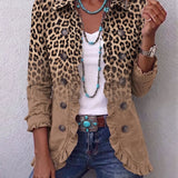 Tawny | Vintage Leopard Gradient Ruffle Jacket