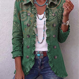 Jemara | Bohemian Paisley Print Ruffled Jacket