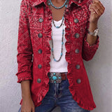 Criselle | Bohemian Paisley Ombre Print Ruffled Jacket