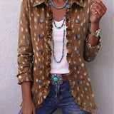 Nolinda | Bohemian Animal Print Ruffled Jacket