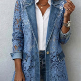 Lacinda | Blazer Jacket with Floral Lace Paneling