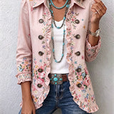 Bettany | Floral Ruffle Button Front Jacket