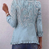 Estrella | Vintage Paisley Print Ruffled Jacket