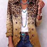 Elspeth | Leopard Ombre Ruffle Blazer Jacket
