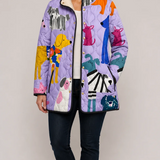 Rhea | Casual Quilted Jacket With Dog Print